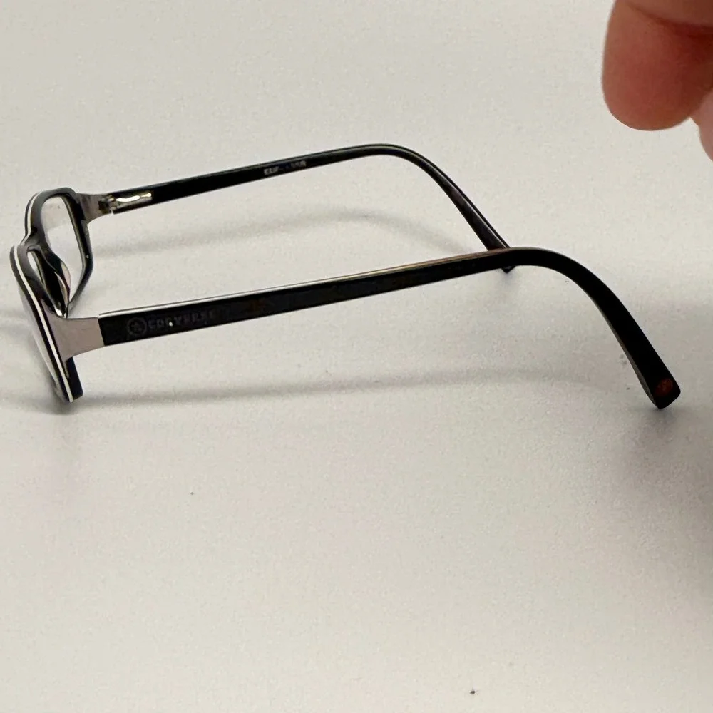 Converse Pure Black Rectangular Eyeglasses 51-16-135 Star Logo Frames